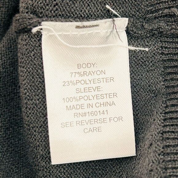 OVLA black sweater with sheer black polka dot sleeves size medium - Picture 8 of 8